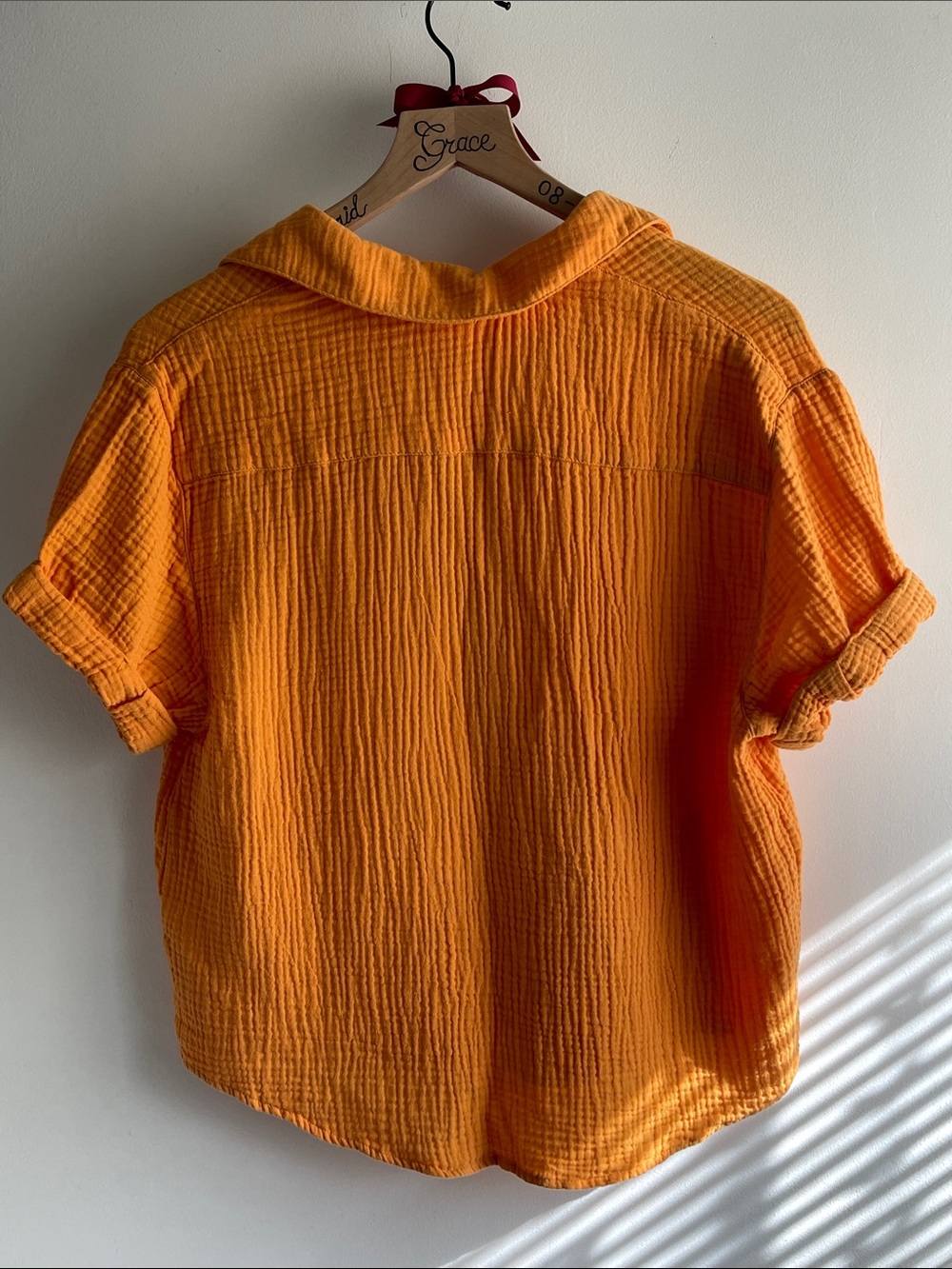Magaschoni Short Sleeve Top 100% Organic Cotton Gauze Apricot Size S Resortwear - Picture 3 of 8